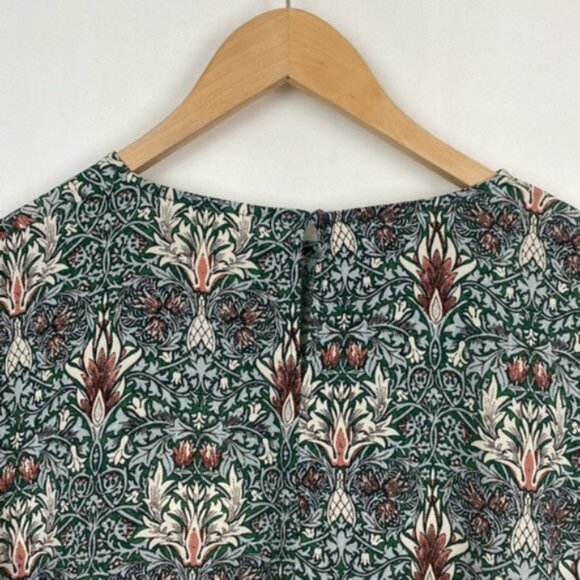 NWT H&M x William Morris & Co 8 Floral Print Top Blouse Green Blue Burgundy - Picture 12 of 13